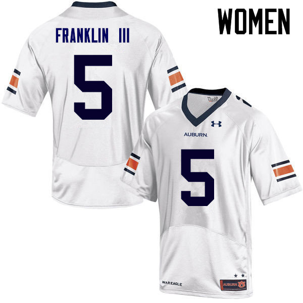 Auburn Tigers Women's John Franklin III #5 White Under Armour Stitched College NCAA Authentic Football Jersey NUA4174MO